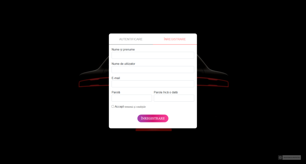 Formular de înregistrare
